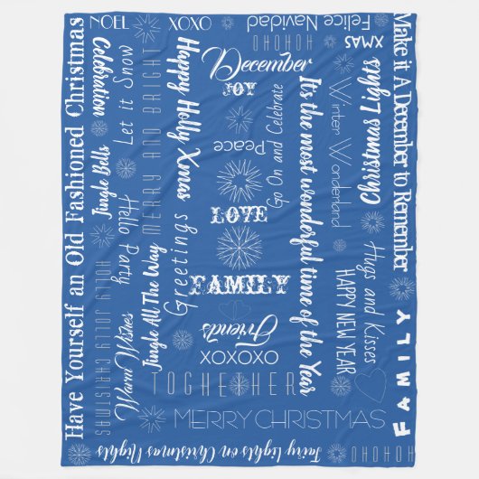 クリスマスパーソナライズされたフレーズ フリースブランケット (正面)