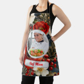 クリスマスパーソナライズされたフローラシェフ母の写真 エプロン (インサイチュ)