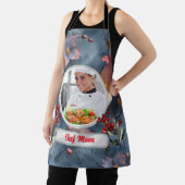 クリスマスパーソナライズされたフローラシェフ母の写真 エプロン (インサイチュ)