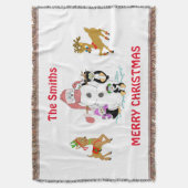 クリスマスパーソナライズされたブランケット スローブランケット (正面縦)