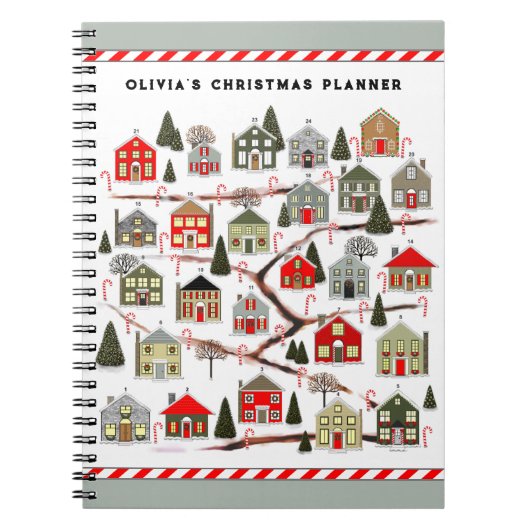 クリスマスパーソナライズされたプランナー ノートブック (正面)