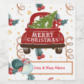 クリスマスパーソナライズされたプレゼント ワインラベル (シングルラベル)