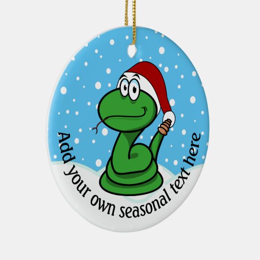 クリスマスパーソナライズされたヘビ セラミックオーナメント (右)