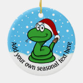 クリスマスパーソナライズされたヘビ セラミックオーナメント (裏面)