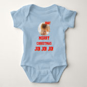 クリスマスパーソナライズされたベビージャージーボディスーツの色 ベビーボディスーツ (正面)