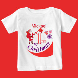 クリスマスパーソナライズされたベビー「My 1st Christmas」 ベビーTシャツ