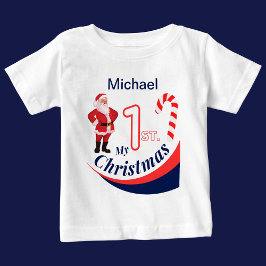 クリスマスパーソナライズされたベビー「My 1st Christmas」 ベビーTシャツ