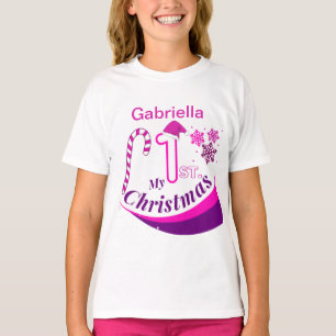 クリスマスパーソナライズされたベビー「My 1st Christmas」 Tシャツ