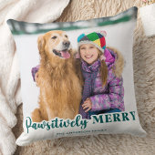 クリスマスパーソナライズされたペット写真パワメリーリー クッション