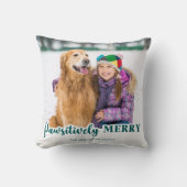 クリスマスパーソナライズされたペット写真パワメリーリー クッション (正面)