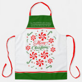 クリスマスパーソナライズされたペパーミントキャンディー エプロン (正面)