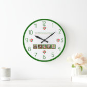 クリスマスパーソナライズされたペパーミントキャンディー ラージ壁時計 (ホーム)