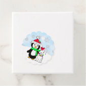 クリスマスパーソナライズされたペンギンスノー フェイバータグ (インサイチュ)