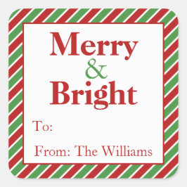 クリスマスパーソナライズされたホリデーギフトラベルシール スクエアシール