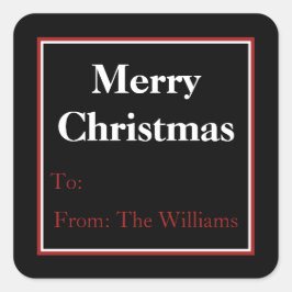 クリスマスパーソナライズされたホリデーギフトラベルシール スクエアシール