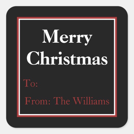 クリスマスパーソナライズされたホリデーギフトラベルシール スクエアシール (正面)