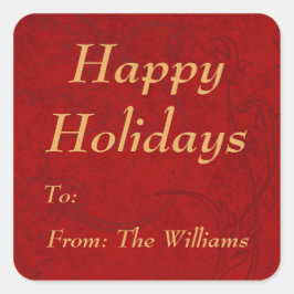 クリスマスパーソナライズされたホリデーギフトラベルシール スクエアシール