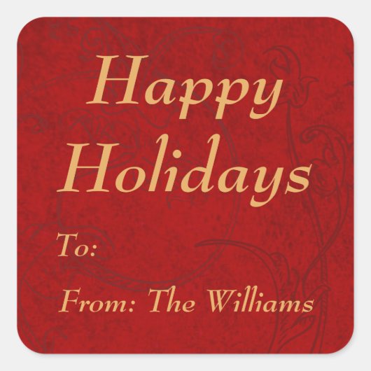 クリスマスパーソナライズされたホリデーギフトラベルシール スクエアシール (正面)