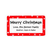 クリスマスパーソナライズされたホリデーギフトラベルシール ラベル (正面)