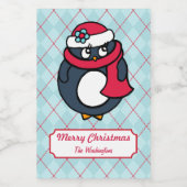 クリスマスパーソナライズされたホリデーペンギンラベル フードラベル (シングルラベル)