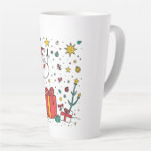 クリスマスパーソナライズされたマグ カフェラテマグ (右アングル)