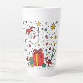 クリスマスパーソナライズされたマグ カフェラテマグ (正面)