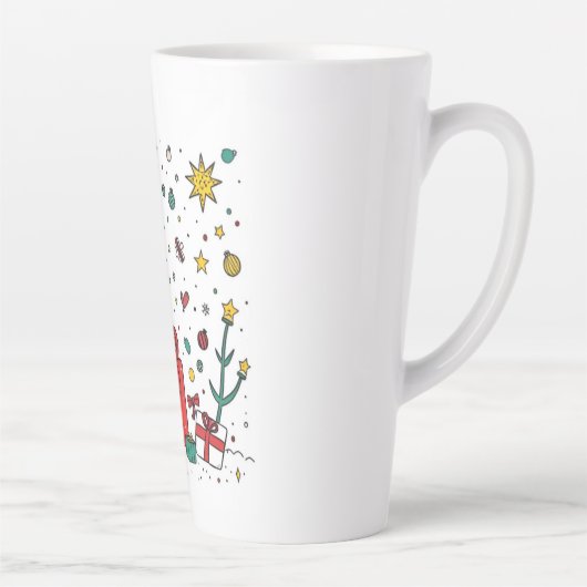 クリスマスパーソナライズされたマグ カフェラテマグ (右)