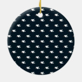 クリスマスパーソナライズされたマトリョーシカのネスティングドール セラミックオーナメント (裏面)