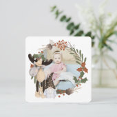 クリスマスパーソナライズされたムース写真枠丸 シーズンカード (スタンド正面)