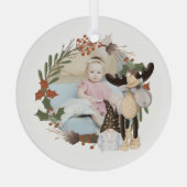 クリスマスパーソナライズされたムース及び格言フォトフレーム ガラスオーナメント (裏面)