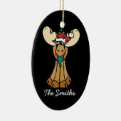 クリスマスパーソナライズされたムース漫画 セラミックオーナメント (右)