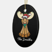 クリスマスパーソナライズされたムース漫画 セラミックオーナメント (左)