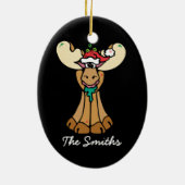 クリスマスパーソナライズされたムース漫画 セラミックオーナメント (裏面)