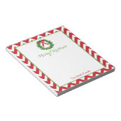 クリスマスパーソナライズされたメモ帳 |休日のリース ノートパッド (アングル)