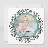 クリスマスパーソナライズされたモダンリース写真 シーズンカード (正面)