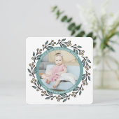 クリスマスパーソナライズされたモダンリース写真 シーズンカード (スタンド正面)