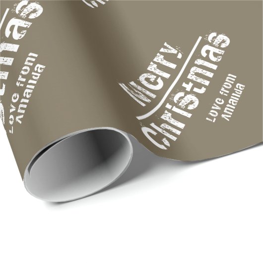 クリスマスパーソナライズされたモダン休暇 ラッピングペーパー (ロールコーナー)