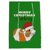 クリスマスパーソナライズされたモルモット ミディアムペーパーバッグ (裏面)