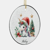 クリスマスパーソナライズされたユニコーンオーナメント セラミックオーナメント (右)