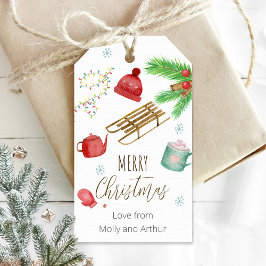 クリスマスパーソナライズされたラベルクリスマスイラストレーション ギフトタグ