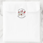 クリスマスパーソナライズされたラマ、子猫、マウス ラウンドシール (バッグ)