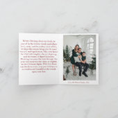 クリスマスパーソナライズされたリースのフォトカード ノートカード (内部)