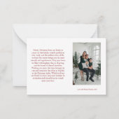 クリスマスパーソナライズされたリースのフォトカード ノートカード (裏面)