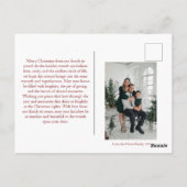 クリスマスパーソナライズされたリースのフォトカード ポストカード (裏面)