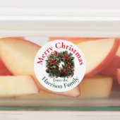 クリスマスパーソナライズされたリースウィッシュのラベル ラベル (貼付)