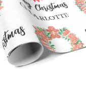 クリスマスパーソナライズされたリースギフト ラッピングペーパー (ロールコーナー)