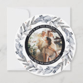 クリスマスパーソナライズされたリースフォトフレームラウンド シーズンカード (正面)