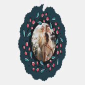 クリスマスパーソナライズされたリースフォトフレーム オーナメントカード (右)