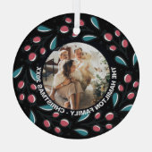 クリスマスパーソナライズされたリースフォトフレーム ガラスオーナメント (裏面)