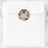 クリスマスパーソナライズされたリースメリークリスマス ラウンドシール (バッグ)